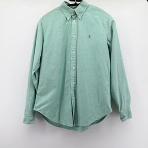 Ralph Lauren Womens Green Cotton Oxford Button Down Shirt Medium Fall 15